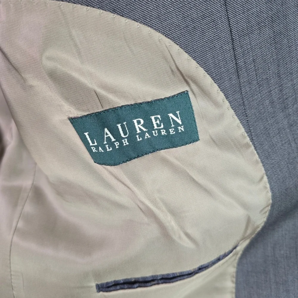 Lauren Ralph Lauren Men 44S Gray 100% Wool Two Button Blazer Sport Coat 44 Short